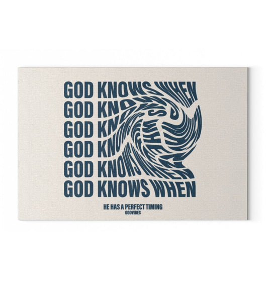 GOD KNOWS WHEN | Leinwand mit Keilrahmen im Querformat - GODVIBES