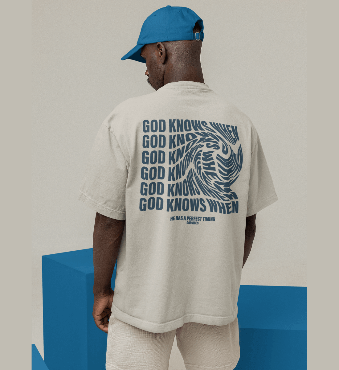 GOD KNOWS WHEN | Ultra Oversized Tee Backprint - GODVIBES