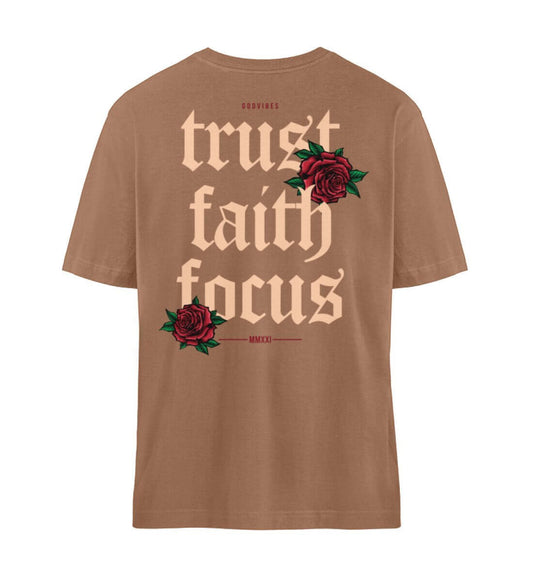 TRUST FAITH FOCUS | Oversized Tee Backprint - GODVIBES