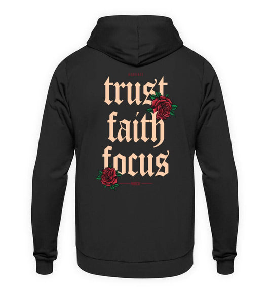 TRUST FAITH FOCUS | Unisex Hoodie Backprint - GODVIBES