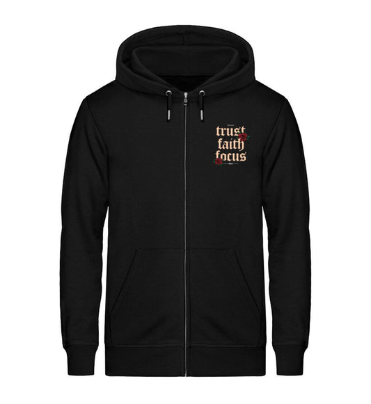 TRUST FAITH FOCUS | Unisex Organic Zip-Hoodie - GODVIBES