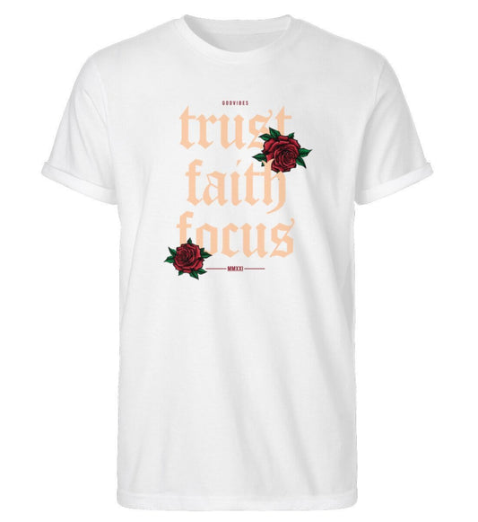 TRUST FAITH FOCUS | Unisex Roll-Up Shirt - GODVIBES